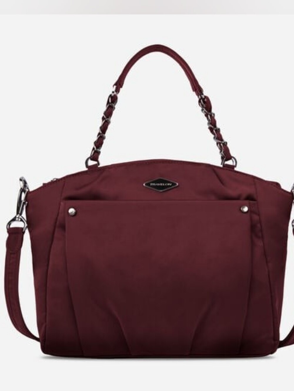NWT Travelon Parkview Anti-Theft Zip Top Wine Satchel Crossbody Bag